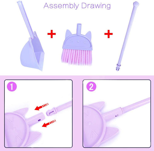 Kids Mini Broom Toy Cleaning Set Combo for Boys and Girls, Toddler Play Toys