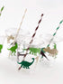 Dinosaur Birthday Cups, Kids Party Supplies, Birthday Favor Cups, Plastic Disposable Cups with Lids and Straws, Set of