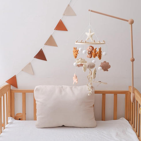 GOODMOM Ocean Themed Baby Crib Bell - Felt Sensory Toy for Visual & Auditory Development, Calming Nursery Decor