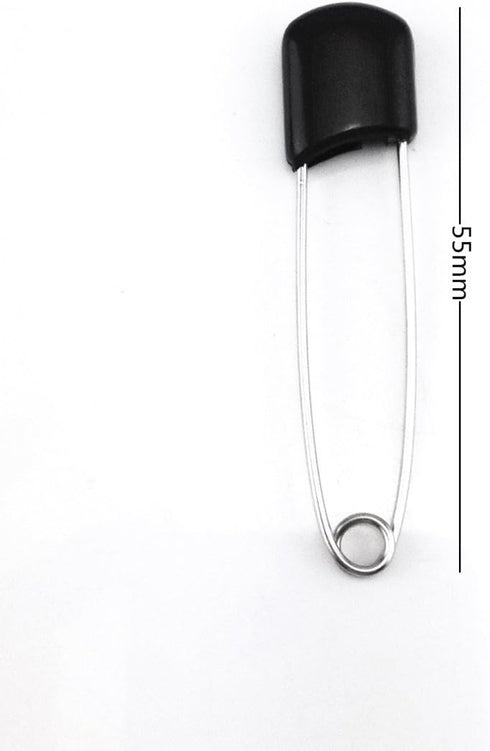 yueton 50pcs Black Plastic Head Baby Safety Pins, Safety Locking Baby Cloth Diaper Pins