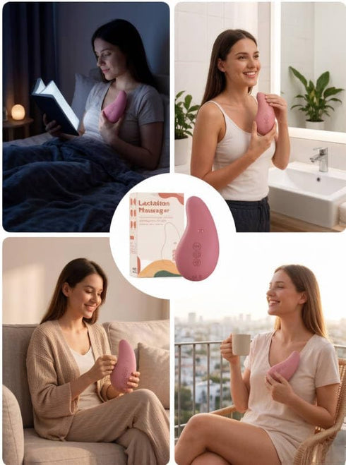 Lactation Massager, Deep Vibration & Rapid Heating for Clog Relief & Efficient Pumping, Breastfeeding Essentials