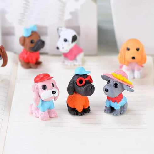 Morofme 8pcs Dog Cake Topper, Puppy Cupcake Decorations Mini Doggie Figurines Toy for Kids Birthday Party