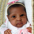 Pinky Lifelike 20 Inch Black Reborn Baby Doll, Soft Body Realistic African American Cloth Body Toy for Kids Age 3+