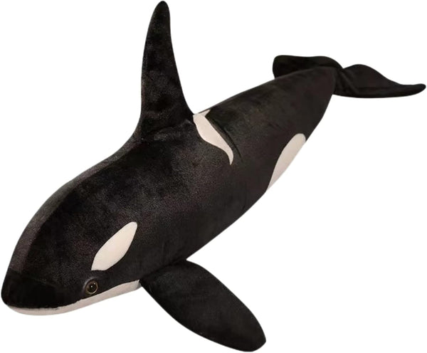 FRANKIEZHOU Giant Orca Stuffed Animal - Lifelike 27.6" Plush Killer Whale, Cuddly Toy for Boys and Girls