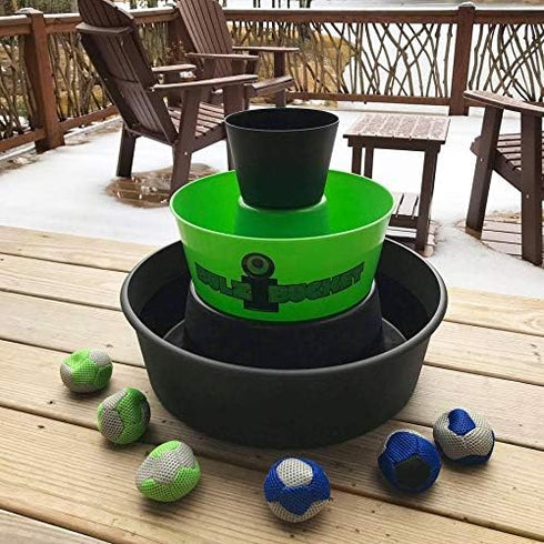 BULZiBUCKET 6-Piece Replacement Bags by Water Sports, Next-Generation Cornhole Beach Games in Green/Black