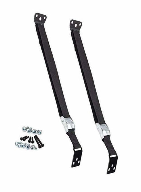 Safety Innovations Heavy Duty TV and Furniture Straps, 2Pk, Black, Baby Proofing Anti Tip Straps