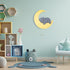 Lumipets Lighted Elephant on Moon, Nursery Night Light, Wall Mounted Lighted, Battery Operated Cloud Light