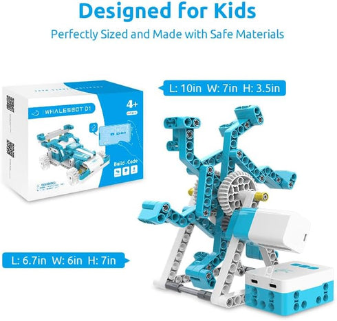 D1 21-in-1 4+), 280+ Set Programming, 3D WhalesBot STEM Coding Robot Kit for Kids (Ages Pieces Educational Building