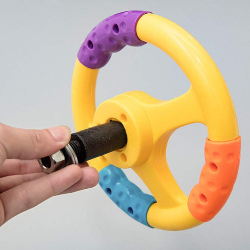 Toyvian Simulated Driving Steering Wheel, Plastic Small Toy Steering Wheel for Rocking Car, Children's Toy Car
