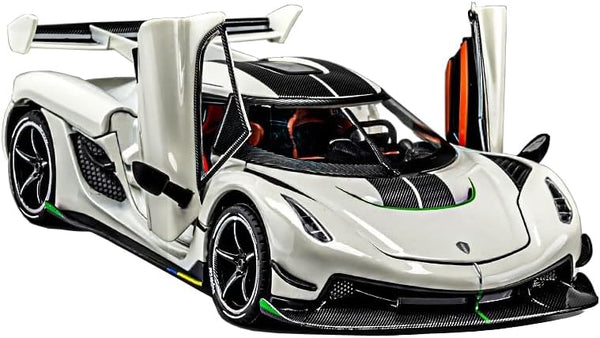 Toy Cars Model Koenigsegg Jesko, 1/24 White Alloy Die-cast Vehicle with Sound and Light