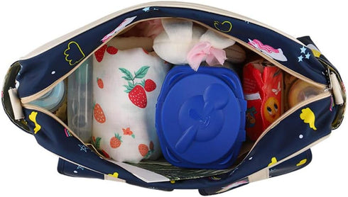 Large Capacity Diaper Tote Bag Organizer - Portable Baby Nappy Handbag