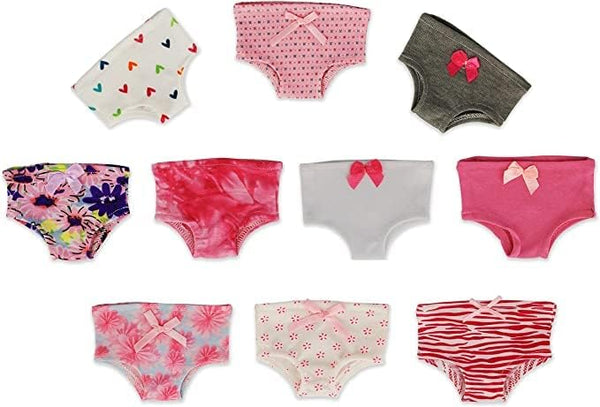 18 Inch Doll Underwear - 10 Pairs Compatible with Most Major Brands 18" Dolls
