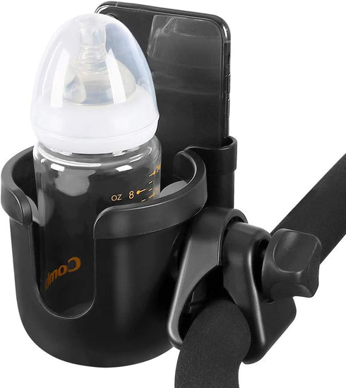 Accmor 2-in-1 Stroller Cup Holder with Hook, Bike Cup Holder, Universal Cup Holder for Uppababy Nuna Doona Strollers