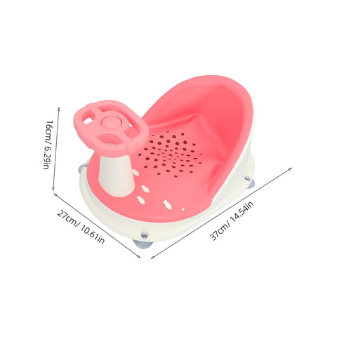Toyvian Suction Cups Bath Seat Comfortable Non Slip Bath Chair with Quick Drainage System Portable Design for Home