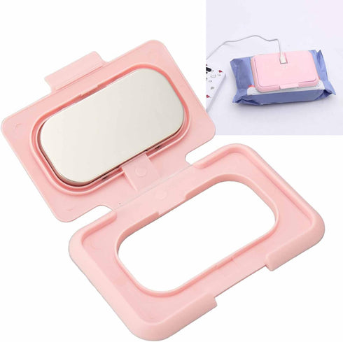 Portable USB Baby Wipe Heater - Large Capacity Pink Wipe Warmer