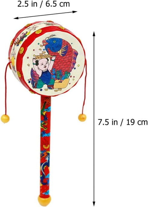 Toddmomy Baby Tots Wooden Monkey Drums Rattle, Musical Toys for Infants