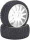 2Pcs Racing Car Rubber Wheel Hub Tires for 1/8 On-Road Racing RC (White)