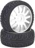 2Pcs Racing Car Rubber Wheel Hub Tires for 1/8 On-Road Racing RC (White)