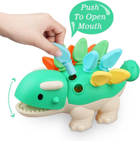 Baby Sensory Toys Toddler Montessori Learning Fine Motor Skills Toy for 6 9 12 18 Month One Year Old Boy Birthday Gift Kid Sorting Stacking Color Recognition Dinosaur Toys Age 1 2 3 4 Educational Toys
