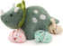 17.6in Plush Dinosaur Stuffed Animals, Mommy Dinosaur with 3 Baby Dinosaurs, Triceratops, T-Rex, Diplodocus