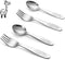 4 Piece Stainless Steel Toddler Utensil Set, Safe Kid Silverware Set for Self Feeding, Cartoon Toddler Forks and
