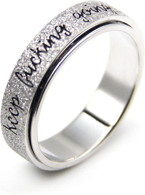 6 7 8 9 10 Initial Fidget Spinner Anxiety Ring for Women Fidget Ring Women Men Keep Going Mens Ring Spinning Ring