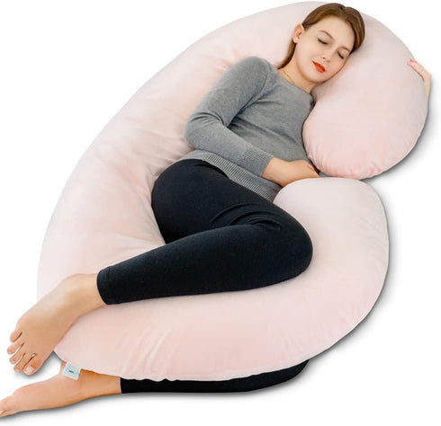 INSEN Pregnancy Pillow,Maternity Body Pillow with Velvet Cover,C Shaped Body Pillow for