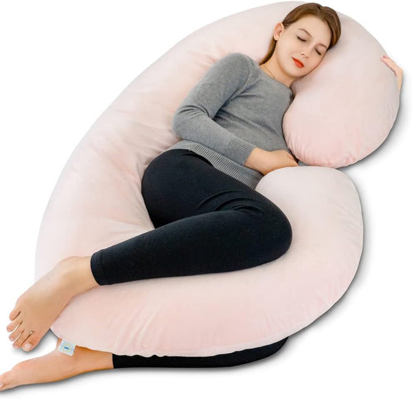 INSEN Pregnancy Pillow,Maternity Body Pillow with Velvet Cover,C Shaped Body Pillow for