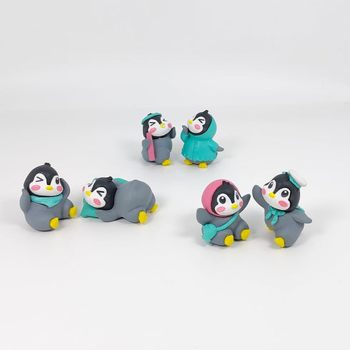 6 Pcs Cute Penguin Action Figurines Dolls Toy Miniature Penguin Cake Topper Collection for Fairy Garden
