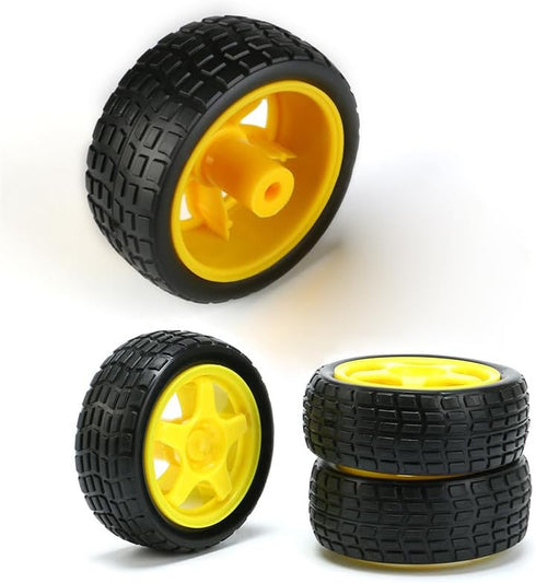 ThtRht 8 Pack 1:48 TT Motor Wheels Replacement Smart Car Robot Wheel Tyres Model Gear Spare Parts for Gearbox RC Chasis