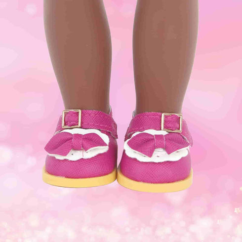 6 Pairs of Dorable Doll Shoes for 14 Inch Dolls, Cute Bow Shoes, Randomly Selected from 10 Shown