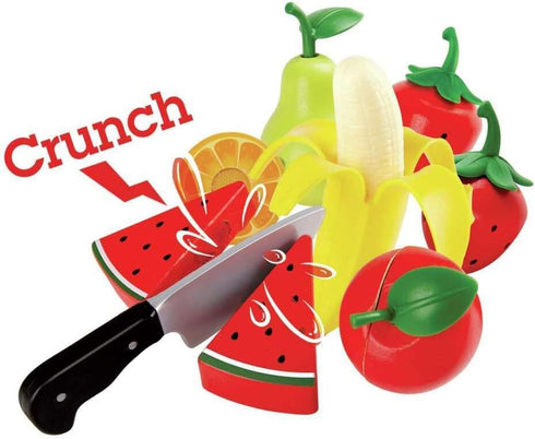 Hape Wooden Healthy Cutting Play Fruits with Play Knife | Pretend Play Kitchen Toys for Toddlers Age 3Y+