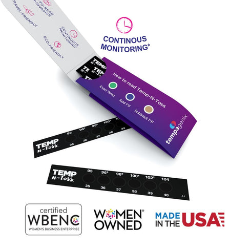 Fast Reading Disposable Forehead Thermometer Strips, Temp-N-Toss for Accurate Adult Temperature Measurement (12)