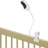 Flexible Clip Mount for Baby Monitor Camera Compatible with Owlet, Motorola, 1/4 Threaded Hole - White, No Tools Needed