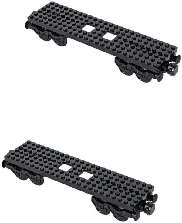 MOC City Creative Building Set Train Base Wheels, Low-Loader Truck & Railway