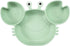 PandaEar 2 Pack Silicone Suction Plate for Baby, Unbreakable Toddler Food Plate with 2 Spoons, Crab Shape - Blue & Green