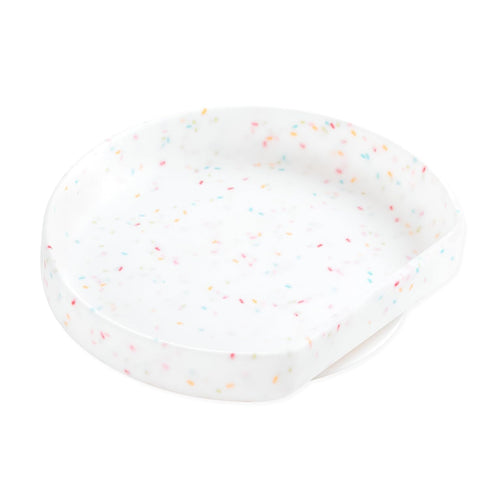 Bumkins Toddler and Baby Suction Plates, Silicone Grip Dish for Babies and Kids, Baby Feeding Supplies, Platinum