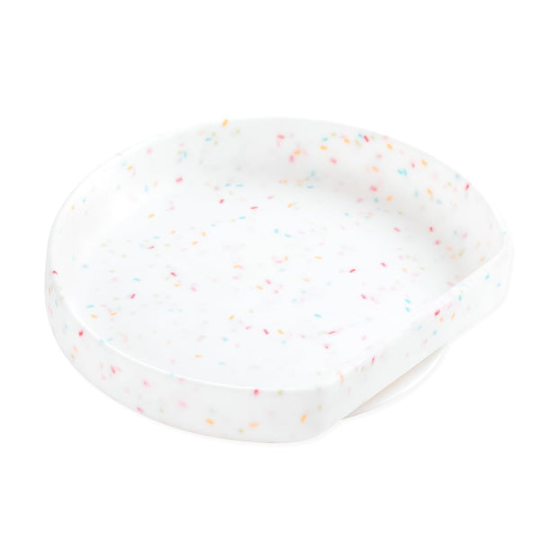 Bumkins Toddler and Baby Suction Plates, Silicone Grip Dish for Babies and Kids, Baby Feeding Supplies, Platinum