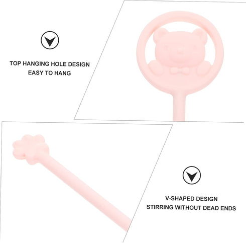 Zerodeko Milk Powder Stirring Stick Longer Cartoon Handle Color Changing Baby Milk Mixer Mixing Tool for Infants Easy