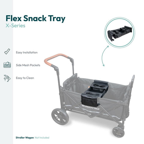 X2 (X2 WONDERFOLD X Series Snack Tray for Stroller Wagon with Flip-Out Cup Holders to Maximize Space, Easy Install