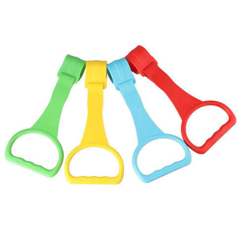 Vctitil 4 Pieces Crib Hook Baby Plastic Pull Ring Creative Teaching Stroller