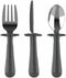 Grabease Toddler Silverware Set - Forks, Spoons and Knives, BPA and Phthalates-Free, Dishwasher Safe, Gray