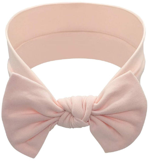 Baby Girl Headbands - Infant, Toddler Cotton Handmade Hairbands with Bows (White, Gray, Pink, Powder Pink)
