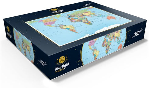 Countries, 300 MyPuzzle Color World Map - Borders, Roads and Cities - Premium Piece Jigsaw Puzzle for Adults
