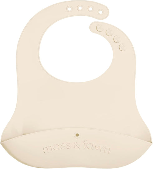 Eco-Friendly Silicone Baby Feeding Bib - Moss and Fawn Design