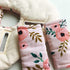 Set, Infant Car Seat Head Support Blush Pink Coral Floral, Newborn Head Rest, Baby Strap Covers, Carry Cushion