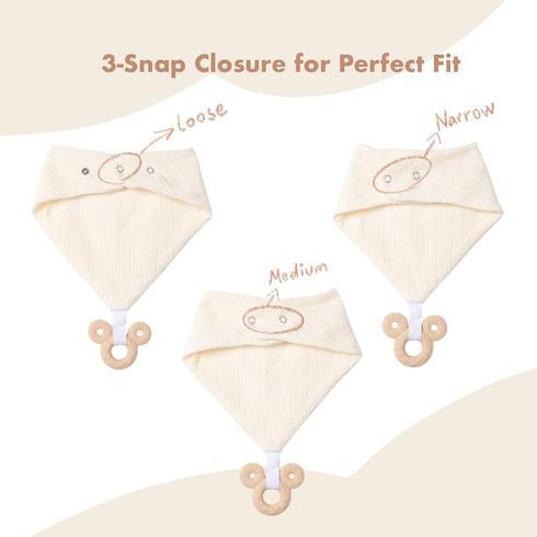 COOROBIN 6-pack 100% Baby Bandana Drool Bibs - Cotton Baby Bibs with Teether for Teething