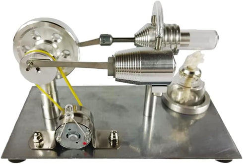Qing Shuang Stirling Engine Steam Engine Physics Experiment, Educational Toy Generator with Colorful LED