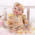 BABESIDE 3 Pcs Reborn Baby Doll Clothes for 17-22 Inch Dolls, Baby Doll Outfit Accessories with Floral Pattern fit Newborn Baby Doll Girl, Yellow