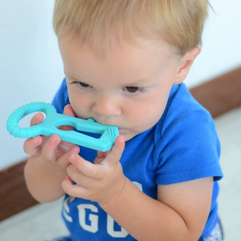 The Teething Key by Eztotz, BPA Free Silicone Baby Teether Toy for Infants, Easy Grip Multiple Texture